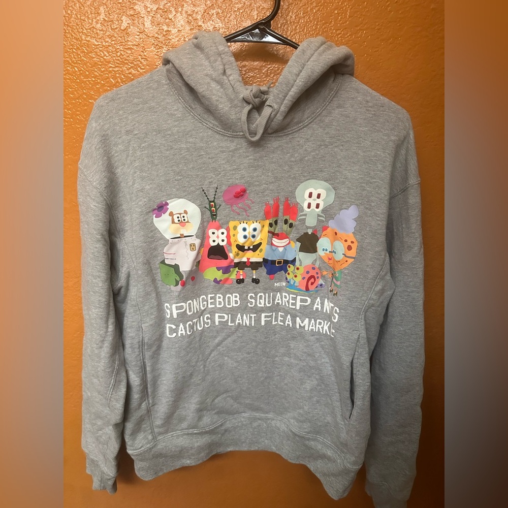 Cactus Plant Flea Market Gray Sweater - SpongeBob Design